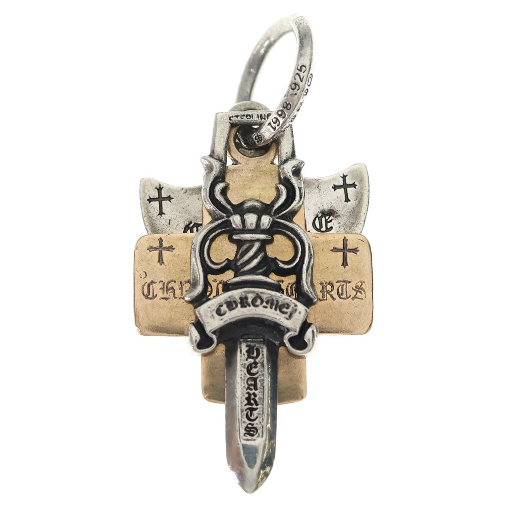 CHROME HEARTS(クロムハーツ) 3TRINKETS 22K withOring 3トリンケッツ 22K コンビ オーリング ネックレス ペンダントトップ シルバー/ゴールド