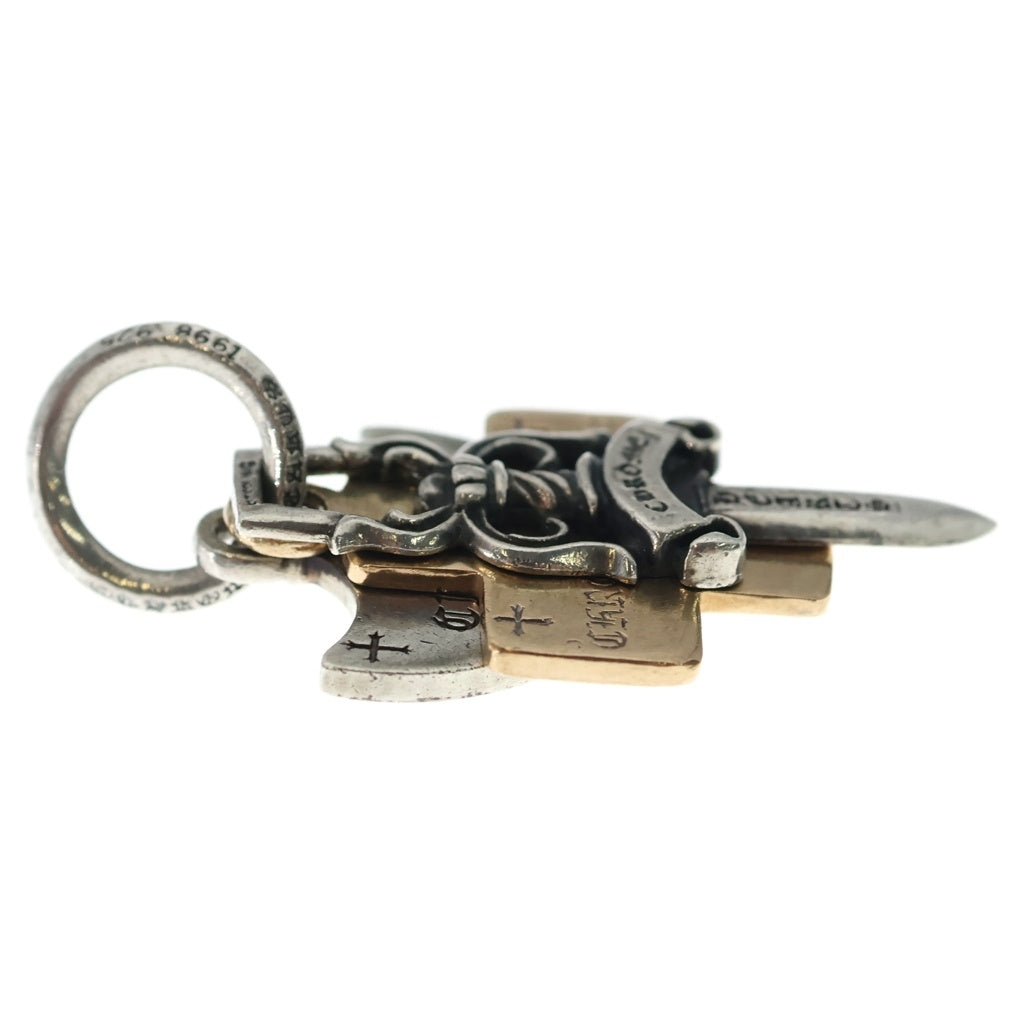 CHROME HEARTS(クロムハーツ) 3TRINKETS 22K withOring 3トリンケッツ 22K コンビ オーリング ネックレス ペンダントトップ シルバー/ゴールド