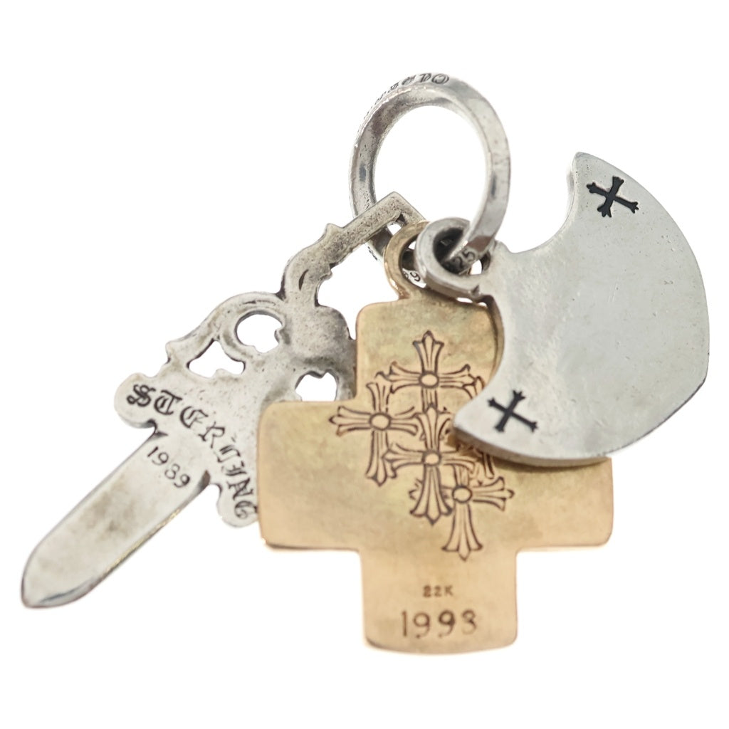 CHROME HEARTS(クロムハーツ) 3TRINKETS 22K withOring 3トリンケッツ 22K コンビ オーリング ネックレス ペンダントトップ シルバー/ゴールド