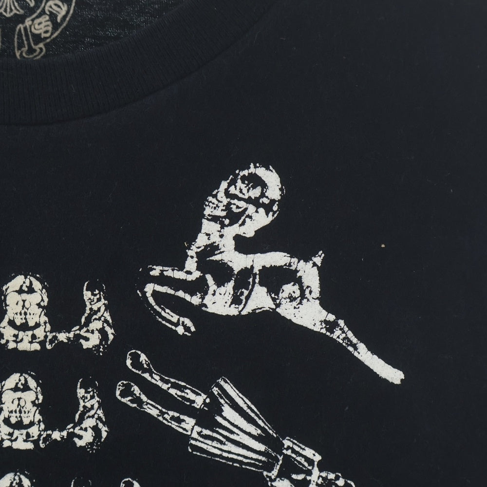 CHROME HEARTS(クロムハーツ) FOTI L/S TEE 両面プリント 袖ロゴ 長袖 クルーネック Tシャツ カットソー ブラック