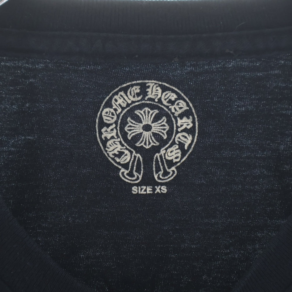 CHROME HEARTS(クロムハーツ) FOTI L/S TEE 両面プリント 袖ロゴ 長袖 クルーネック Tシャツ カットソー ブラック