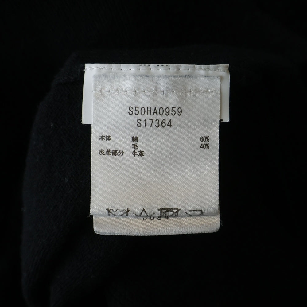 Maison Margiela(メゾンマルジェラ) 20AW エルボーパッチ ウール混 クルーネックセーター ブラック S50HA0959 S17364