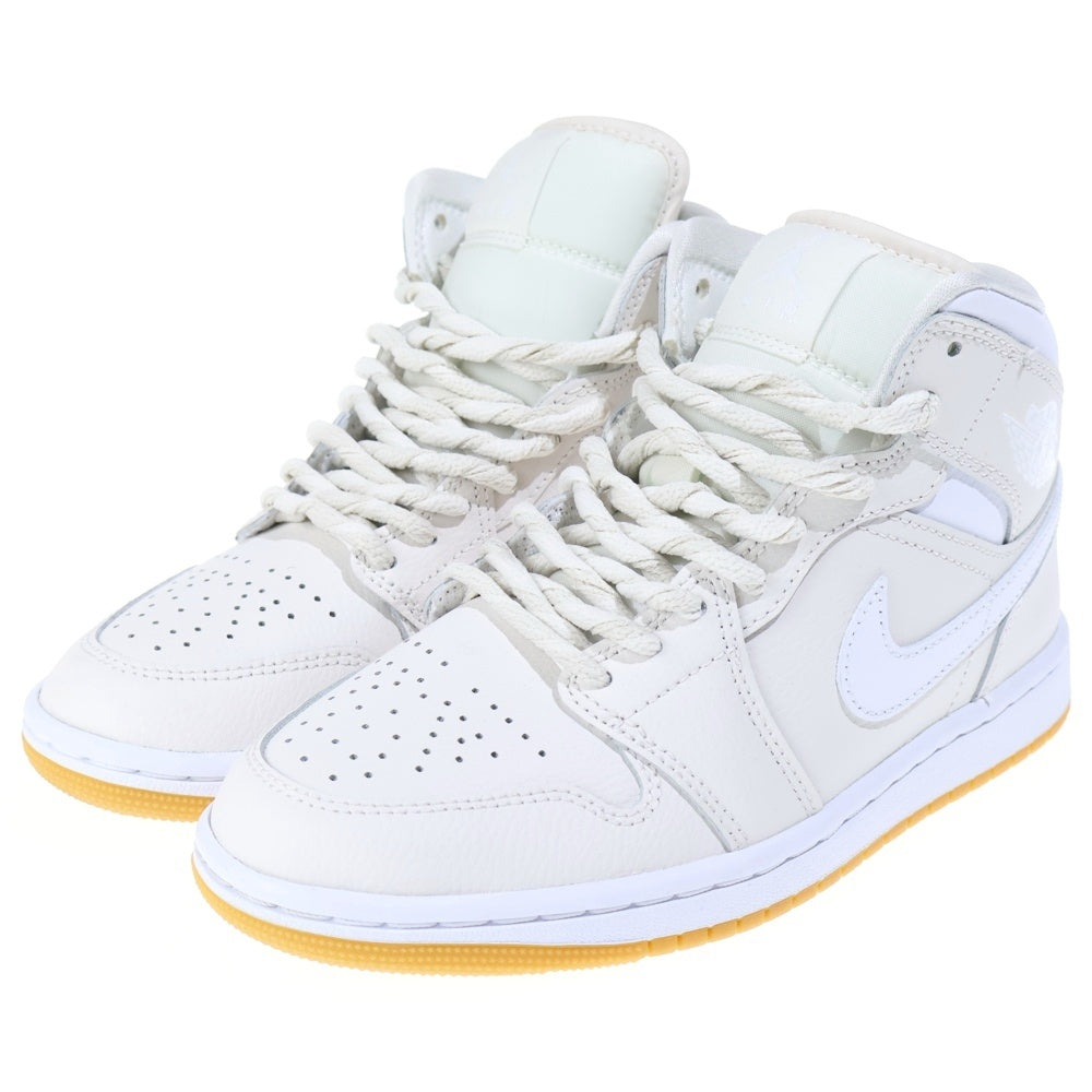 NIKE(ナイキ) WMNS AIR JORDAN 1 MID ウィメンズ エア ジョーダン 1 ミッドカットスニーカー ホワイト BQ6472-021 US6.5/23.5 レディース