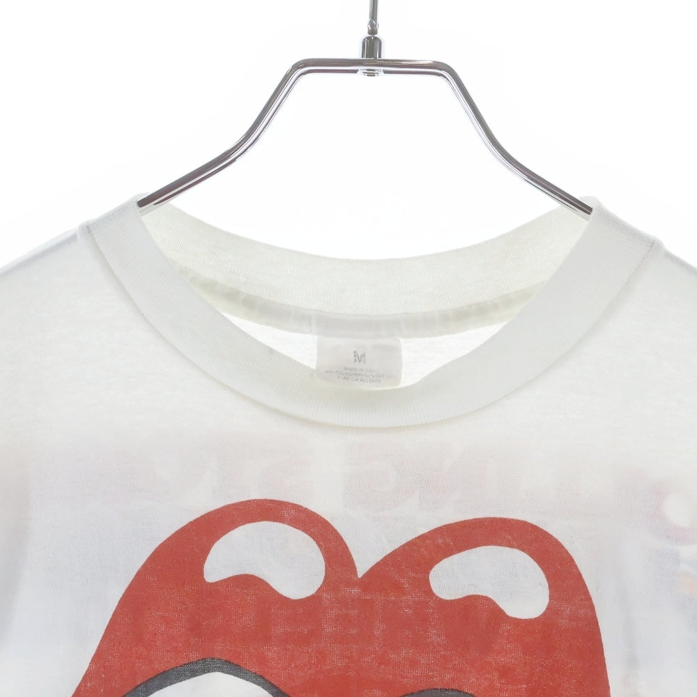 VINTAGE(ヴィンテージ) 80s ROLLING STONES 1989 STEEL WHEELS TOUR WITH GUNS N'ROSES LIVING COLOUR WHITE FITS ローリングストーンズ ガンズ 両面プリント クルーネック 半袖Tシャツ
