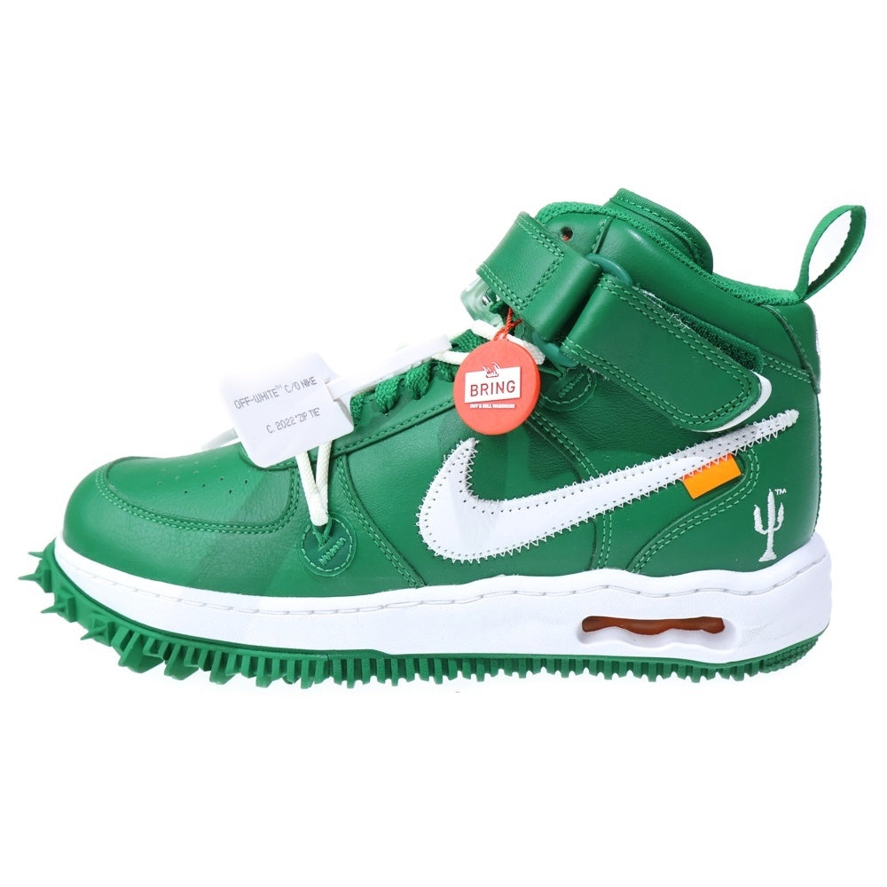 NIKE(ナイキ) ×OFF-WHITE AIR FORCE 1 MID SP LTHR オフホワイト エアフォース1 ミッドカットスニーカー グリーン US8.5/26.5cm DR0500-300