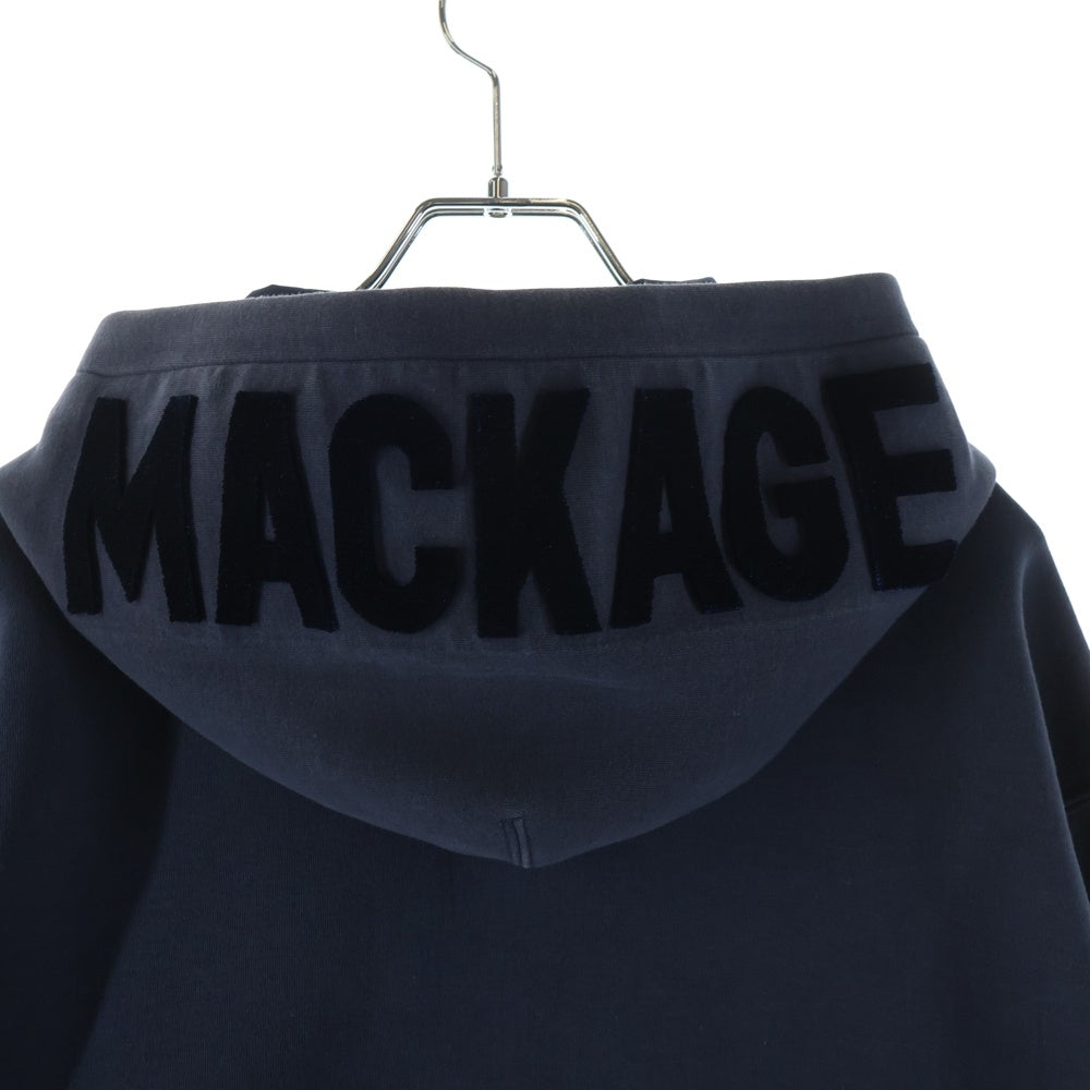 MACKAGE(マッカージュ) ジップアップ パーカー フロッキープリントロゴ ネイビー KRYS-ZP
