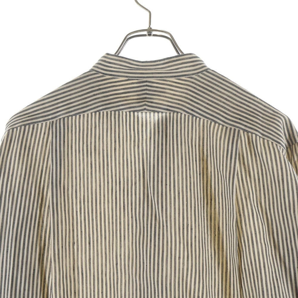 MAATEE&SONS(マーティーアンドサンズ) 強撚LINEN WORK SHIRT MT3103-0604B リネン ストライプ 長袖シャツ ベージュ