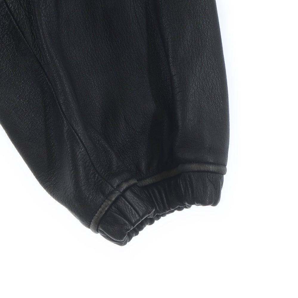 NO BRAND(ノーブランド) barbell object Leather Coverall バーベルオブジェクト レザー カバーオール ブラック bo-04a02