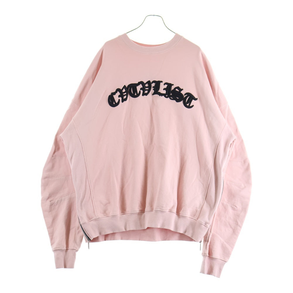 cvtvlist カタリスト アーチロゴ バックロゴ刺繍 サイドジップ スウェット 長袖 クルーネック トレーナー ピンク 2401010301 cvtvlist(カタリスト) アーチロゴ バックロゴ刺繍 サイドジップ