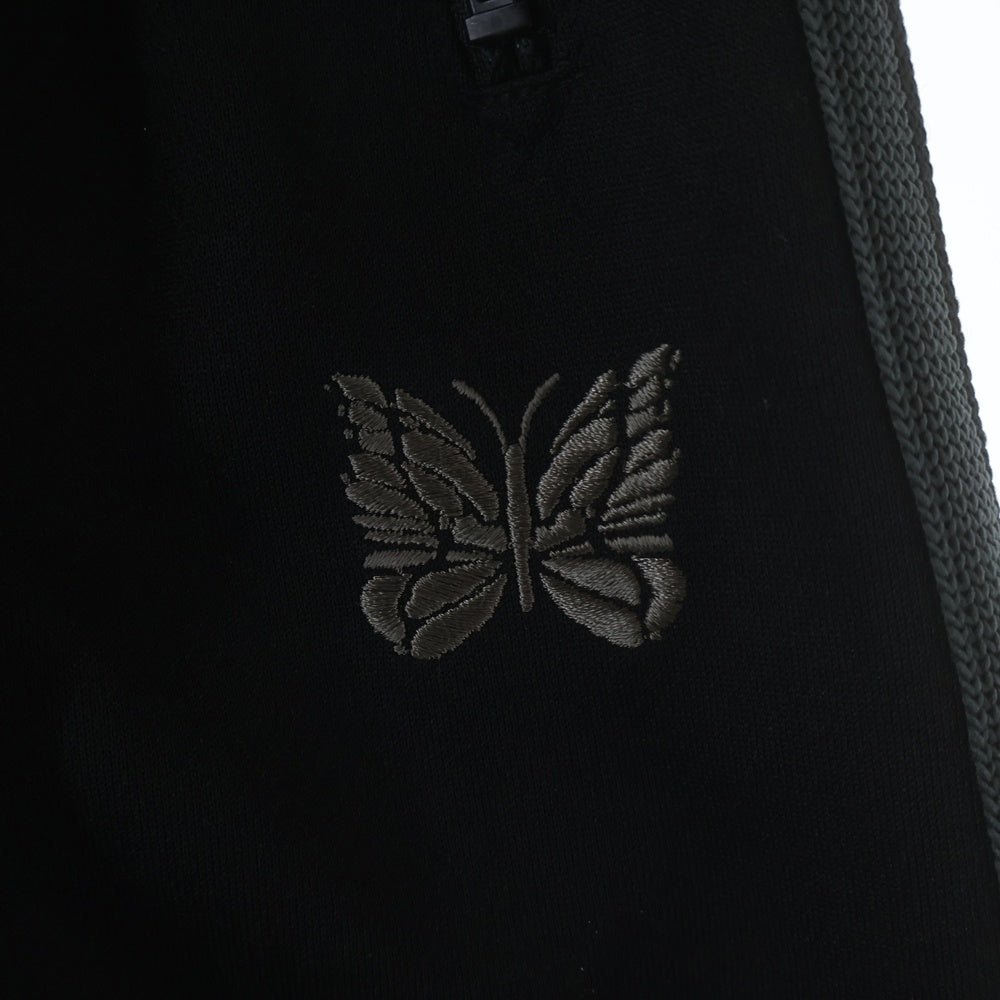 Needles(ニードルス) H.D. Pant 刺繍ロゴ ヒザデルパンツ トラックパンツ ブラック QV1615