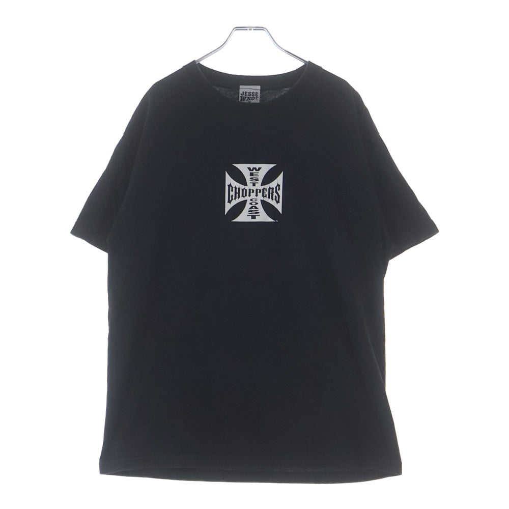 VINTAGE(ヴィンテージ) WEST COAST CHOPPERS ウエストコーストチョッパーズ アイアンクロス 両面プリント 半袖 クルーネック Tシャツ カットソー ブラック