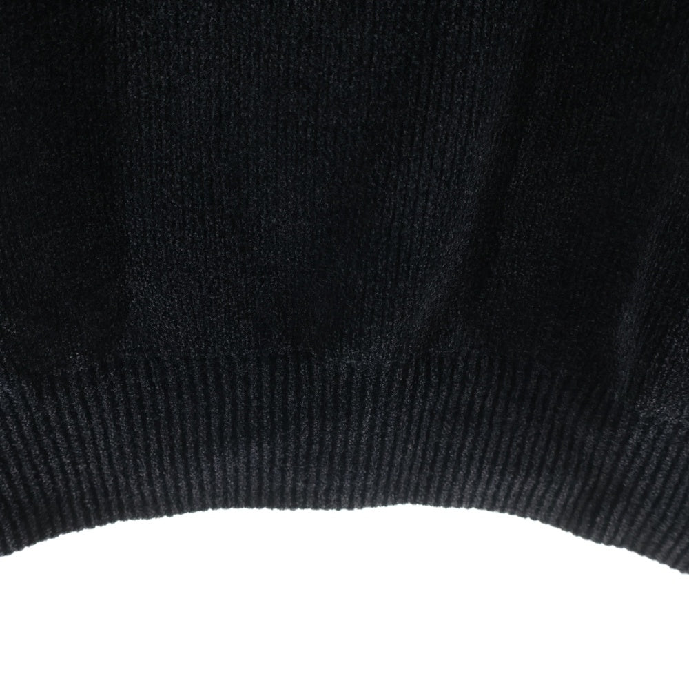 ALEXANDER WANG(アレキサンダーワン) Chenille Pullover In Cotton B クロップド 半袖ニット クルーネック ブラック1KC3251030 レディース