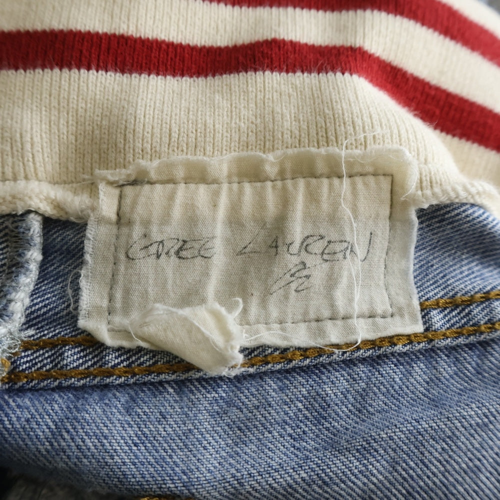 GREG LAUREN(グレッグローレン) Levi's Denim 50/50 Borg Lounge Hybrid Pants 再構築 デニム ジョガーパンツ インディゴ/グレー