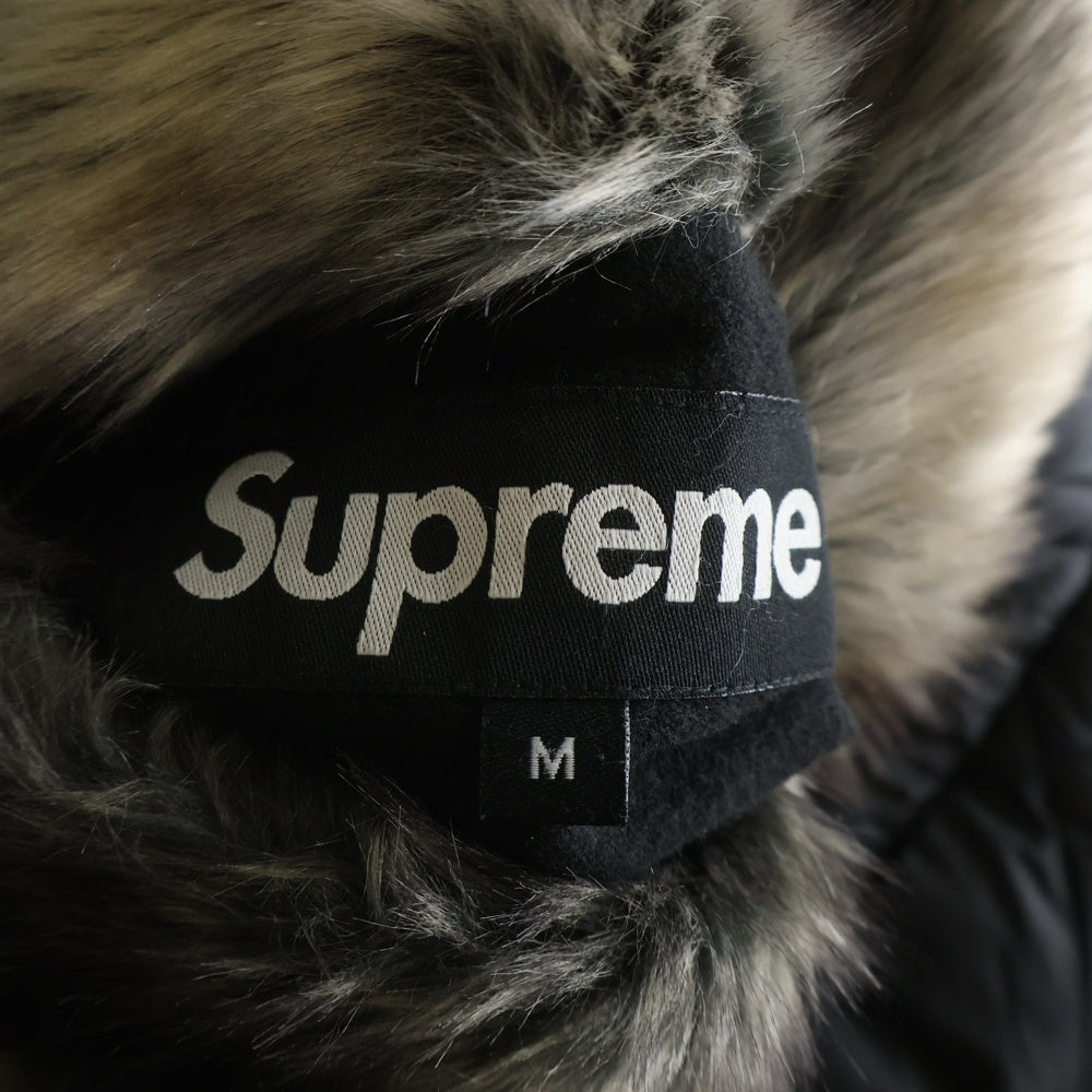 SUPREME(シュプリーム) 20AW Faux Fur Reversible Hooded Jacket バックロゴ リバーシブル ファージャケット ベージュ/ブラック