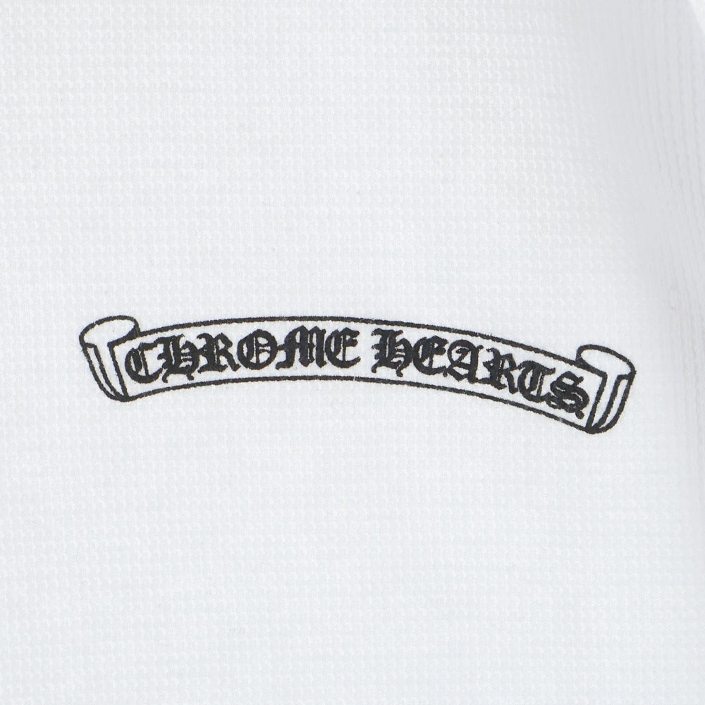 CHROME HEARTS(クロムハーツ) THERMAL L/S サーマル アームロゴ スクロールラベルプリント ロングスリーブカットソー クルーネック長袖カットソー ホワイト