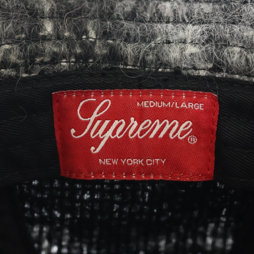 SUPREME(シュプリーム) 25SS Mohair Plaid Bell Hat モヘアベルハット ロゴ刺繍 バケットハット ブラック