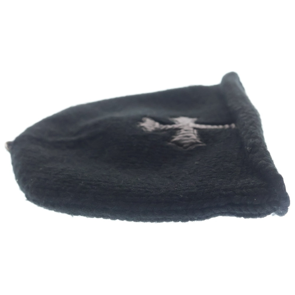 CHROME HEARTS(クロムハーツ) BEANIE CASH クロスパッチ カシミヤ ニットキャップ ビーニー 帽子 ブラック