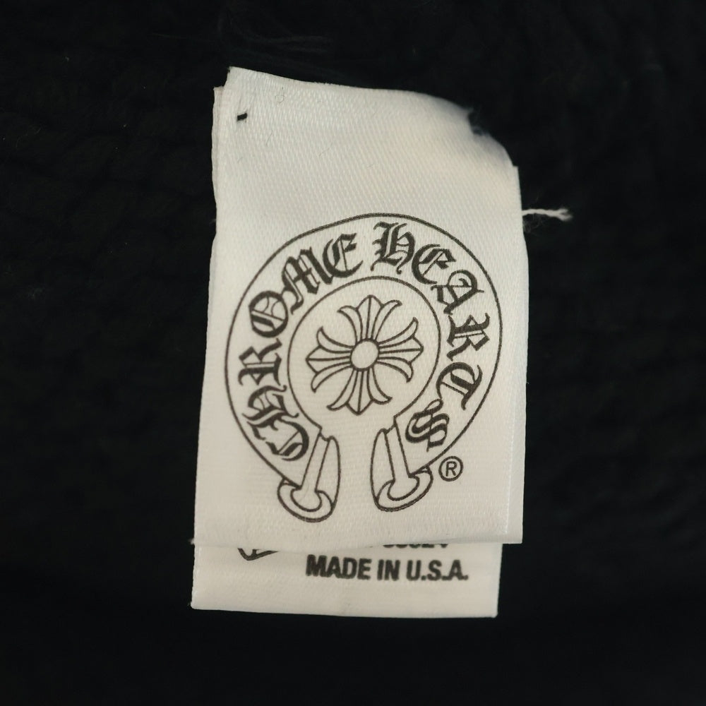 CHROME HEARTS(クロムハーツ) BEANIE CASH クロスパッチ カシミヤ ニットキャップ ビーニー 帽子 ブラック