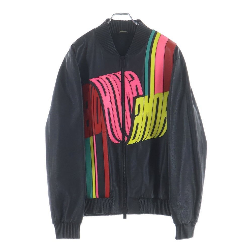 FENDI(フェンディ) 19AW FENDI ROMA AMOR WAVE LOGO BOMBER レザー ボンバージャケット マルチカラー 12CPF-19-84