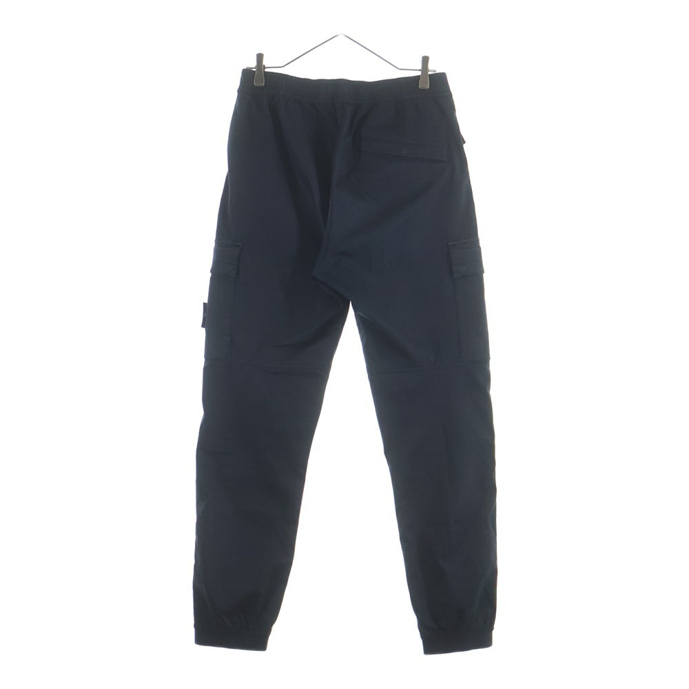 STONE ISLAND(ストーンアイランド) 22AW ロゴワッペン ガーメントダイ コットンウール ストレッチ サテン カーゴパンツ ブラック 771531314 レディース