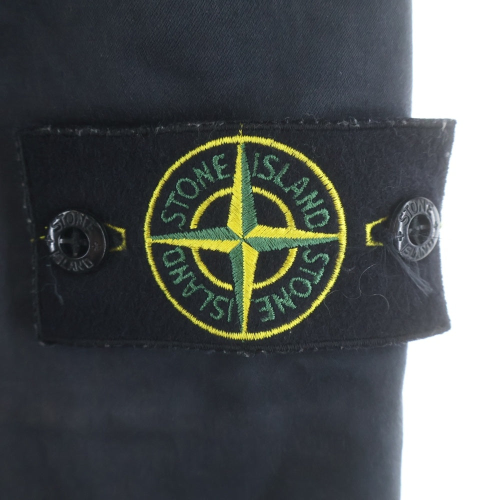 STONE ISLAND(ストーンアイランド) 22AW ロゴワッペン ガーメントダイ コットンウール ストレッチ サテン カーゴパンツ ブラック 771531314 レディース