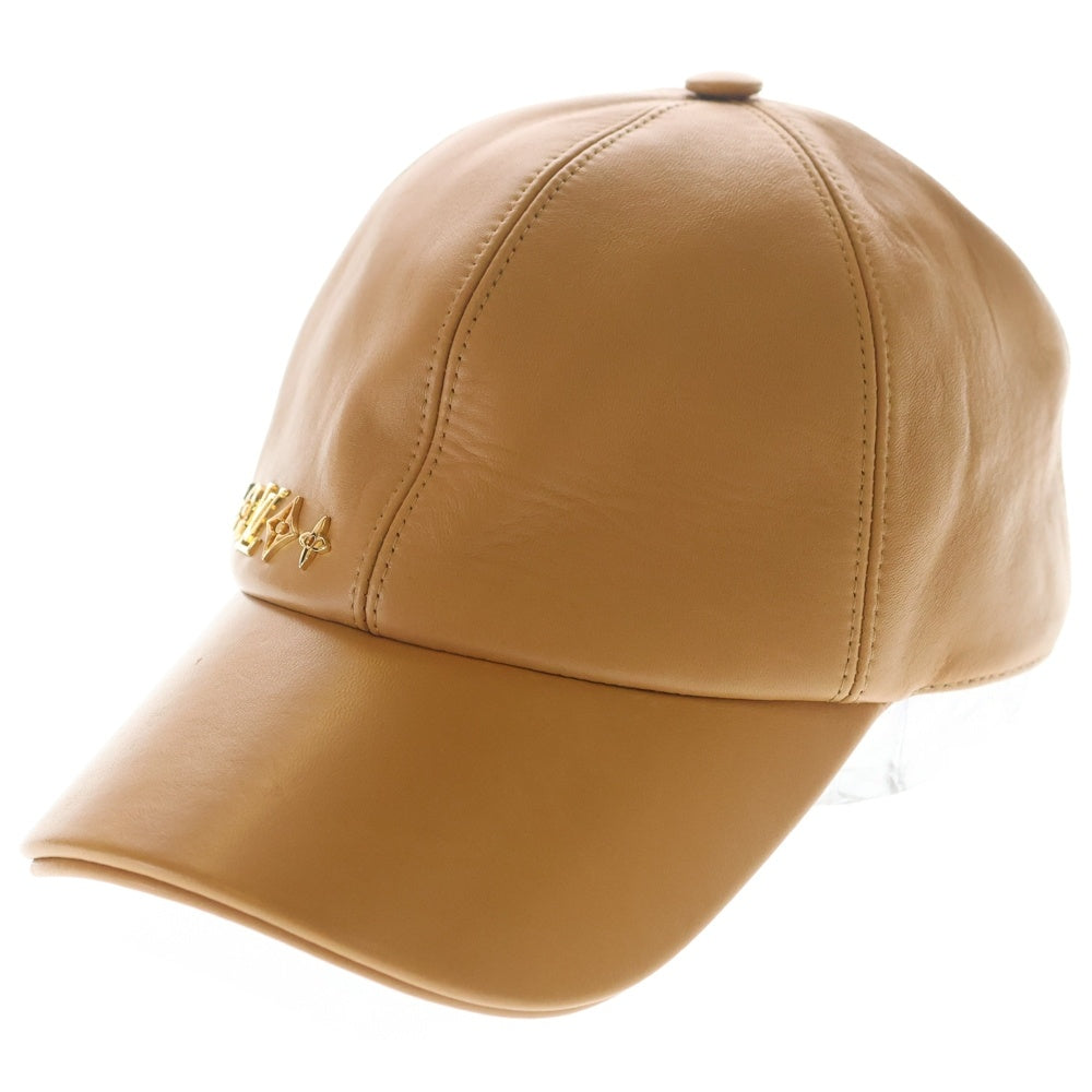 LOUIS VUITTON(ルイヴィトン) モノグラムメタルロゴ ラムレザー キャップ ベージュ M7005L
