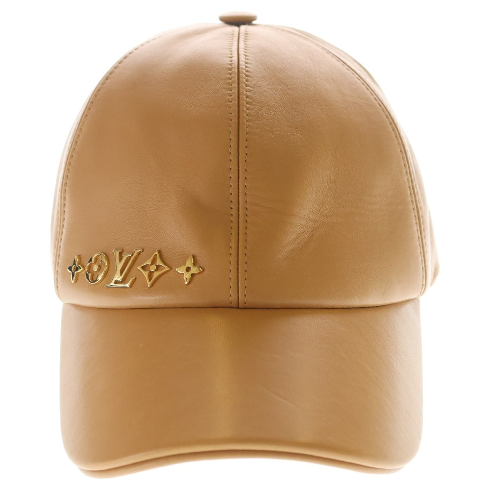 LOUIS VUITTON(ルイヴィトン) モノグラムメタルロゴ ラムレザー キャップ ベージュ M7005L