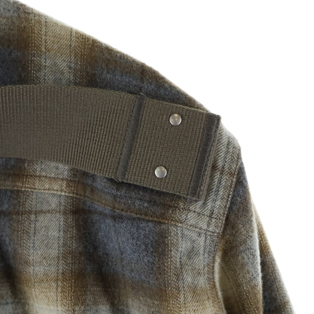 Rick Owens(リックオウエンス) 25SS Hollywood フランネル チェックシャツ 長袖シャツ ベージュ RU01E5236-CP