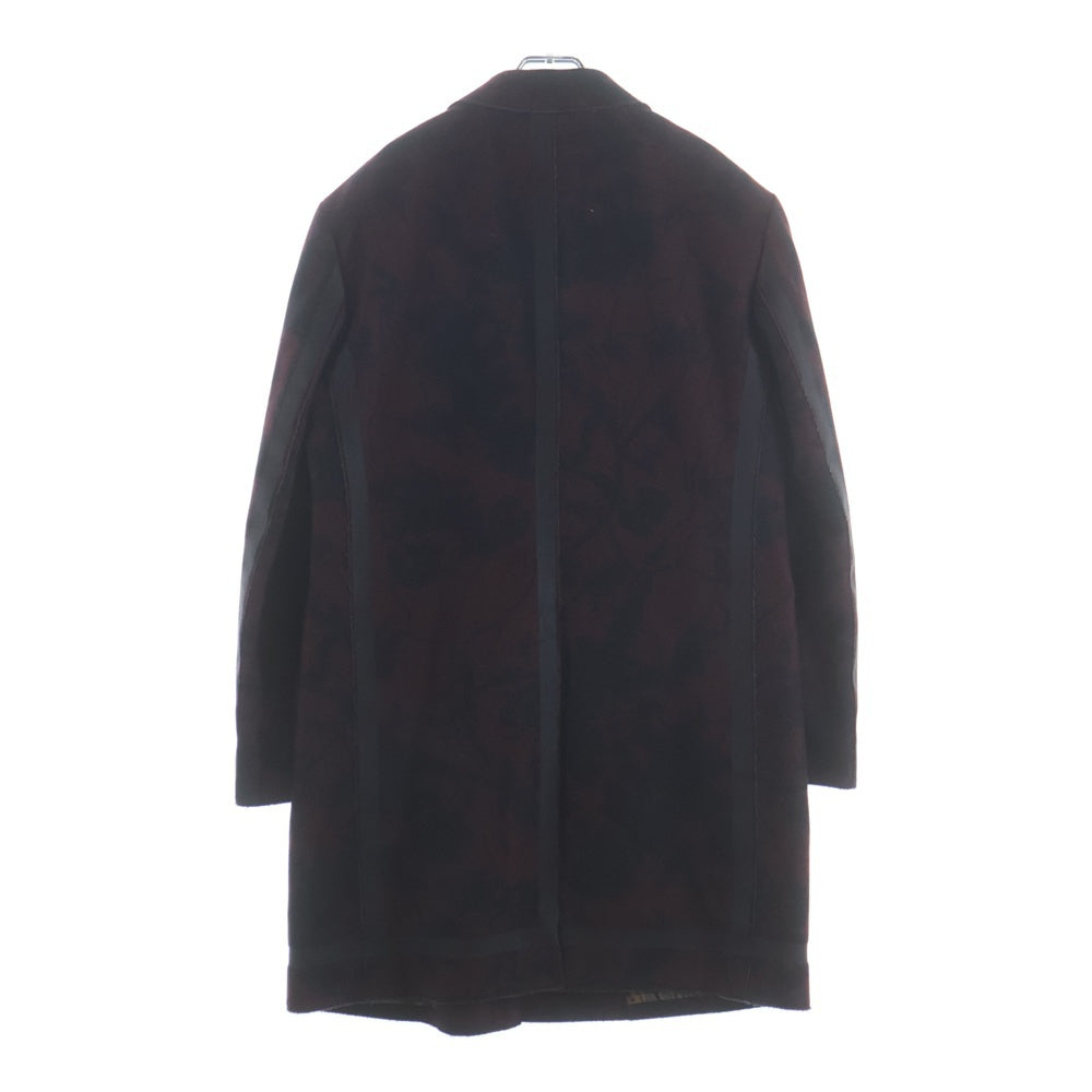 ETRO(エトロ) カシミヤ混 総リーフ柄 コート 裏地ペイズリー バーガンディ 192-1C311-5511