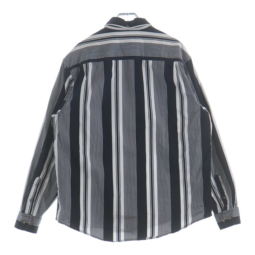 SUPREME(シュプリーム) 21SS ×NIKE Cotton Twill Shirt ストライプ コットン 長袖シャツ ブラック/ホワイト DB0499-010