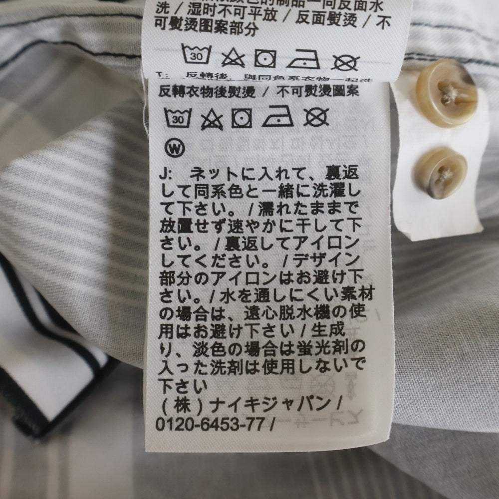 SUPREME(シュプリーム) 21SS ×NIKE Cotton Twill Shirt ストライプ コットン 長袖シャツ ブラック/ホワイト DB0499-010