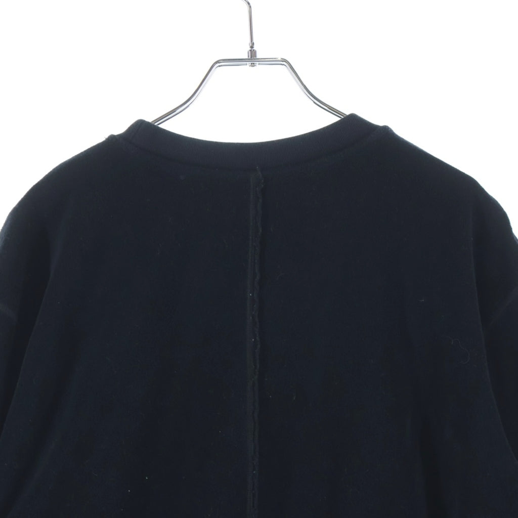 MONCLER(モンクレール) MAGLIA GIROCOLLO 袖ロゴワッペン クルーネックスウェットトレーナー ブラック F10918G72400 V8119