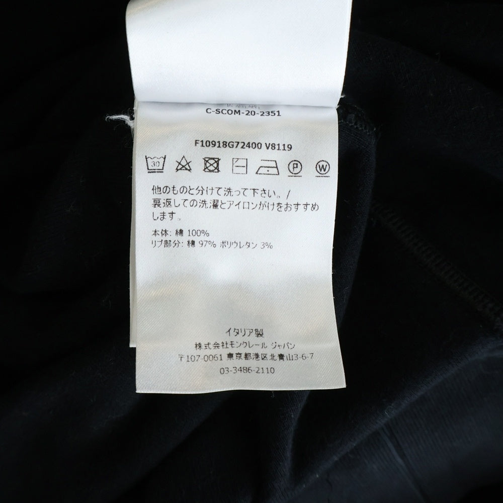 MONCLER(モンクレール) MAGLIA GIROCOLLO 袖ロゴワッペン クルーネックスウェットトレーナー ブラック F10918G72400 V8119