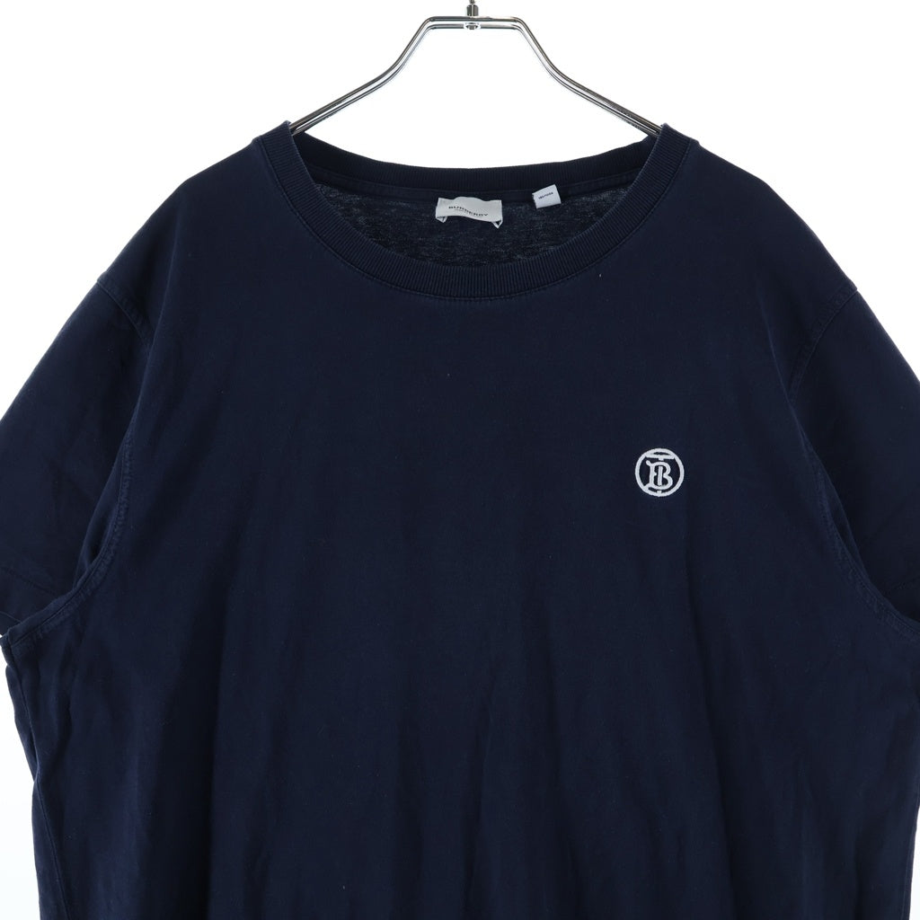 BURBERRY(バーバリー) 胸ロゴ刺繍 クルーネック半袖Tシャツ ショートスリーブカットソー ネイビー 8056176
