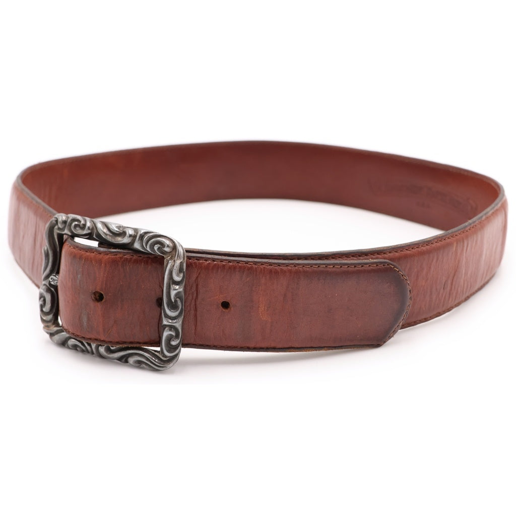 CHROME HEARTS(クロムハーツ) BLT SCRLREC レクタングルスクロール ベルト ブラウン