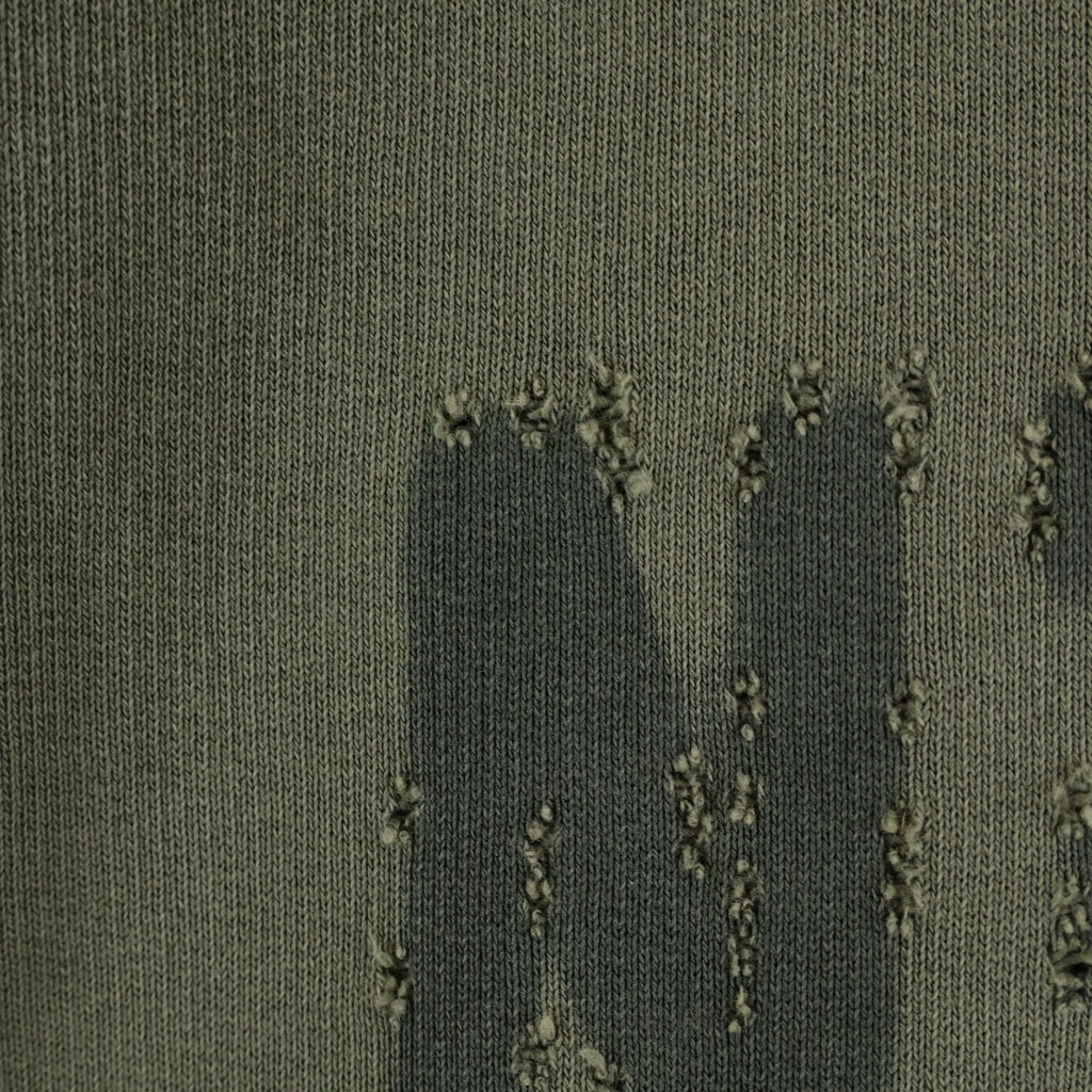 GOLDEN GOOSE DELUXE BRAND(ゴールデングースデラックスブランド) 22SS Embroidered Logo Striped Long Sleeve Shirt リバースロゴ 長袖 クルーネック スウェット トレーナー グリーン GMP00872