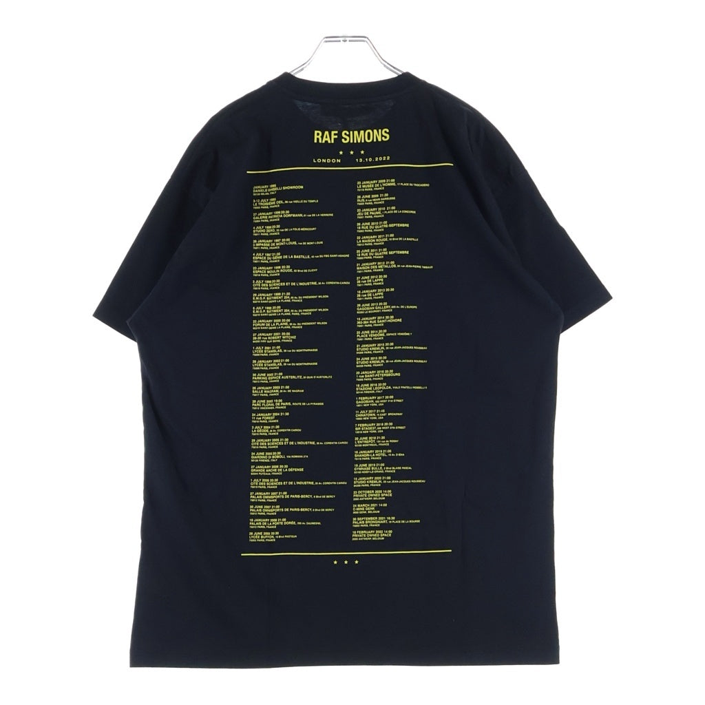 RAF SIMONS(ラフシモンズ) 23SS プリントワークス ツアー Tシャツ 半袖 クルーネック カットソー ブラック 231-M104A-19007-0099-1