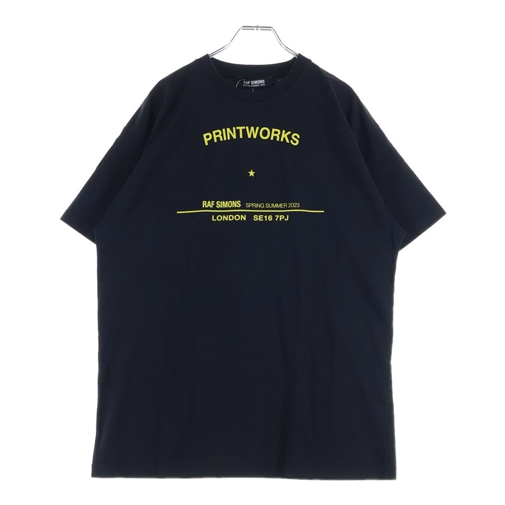 RAF SIMONS(ラフシモンズ) 23SS プリントワークス ツアー Tシャツ 半袖 クルーネック カットソー ブラック 231-M104A-19007-0099-1