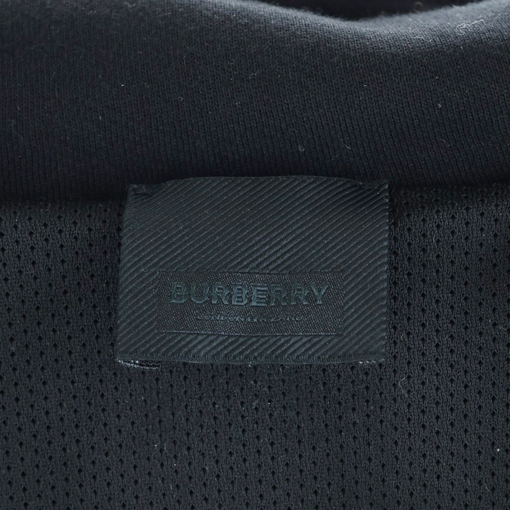BURBERRY(バーバリー) ハーフジップ パーカー プルオーバー 異素材切替ポケット ブラック 80439169
