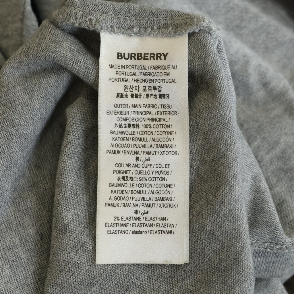 BURBERRY(バーバリー) 22SS × POP TRADING COMPANY ポップトレーニングカンパニー ロゴプリント 長袖クルーネックスウェットトレーナー グレー 8054856