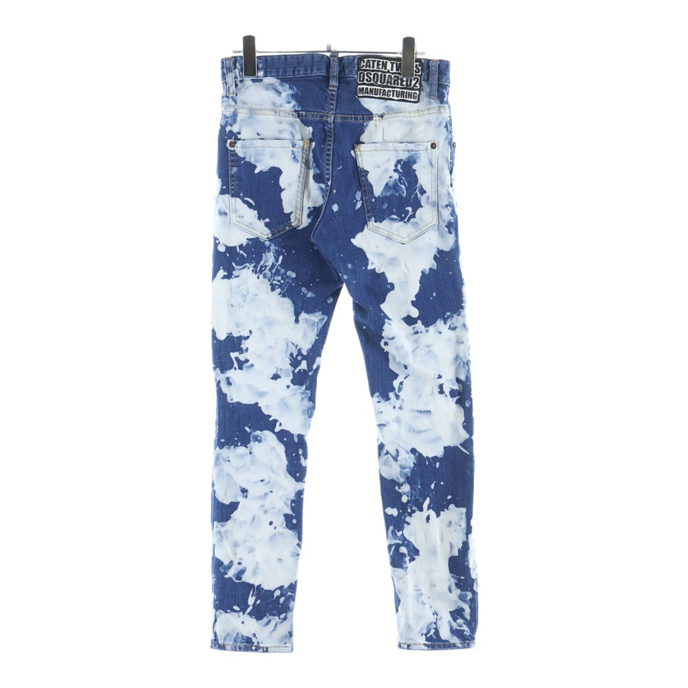 DSQUARED2(ディースクエアード) Skater Jean スケータージーンズ ペイント加工 デニムパンツ インディゴ/ホワイト S74LB0510 S30342