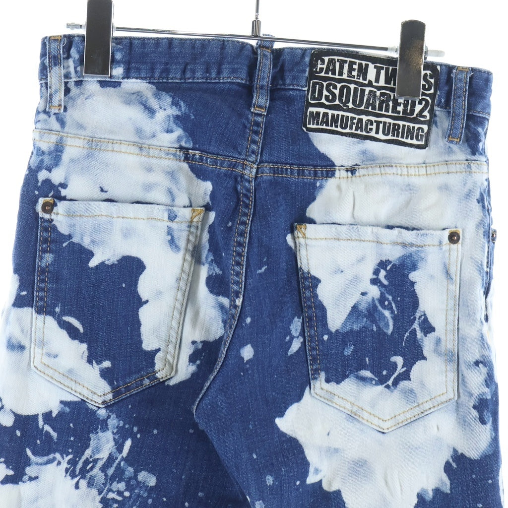 DSQUARED2(ディースクエアード) Skater Jean スケータージーンズ ペイント加工 デニムパンツ インディゴ/ホワイト S74LB0510 S30342