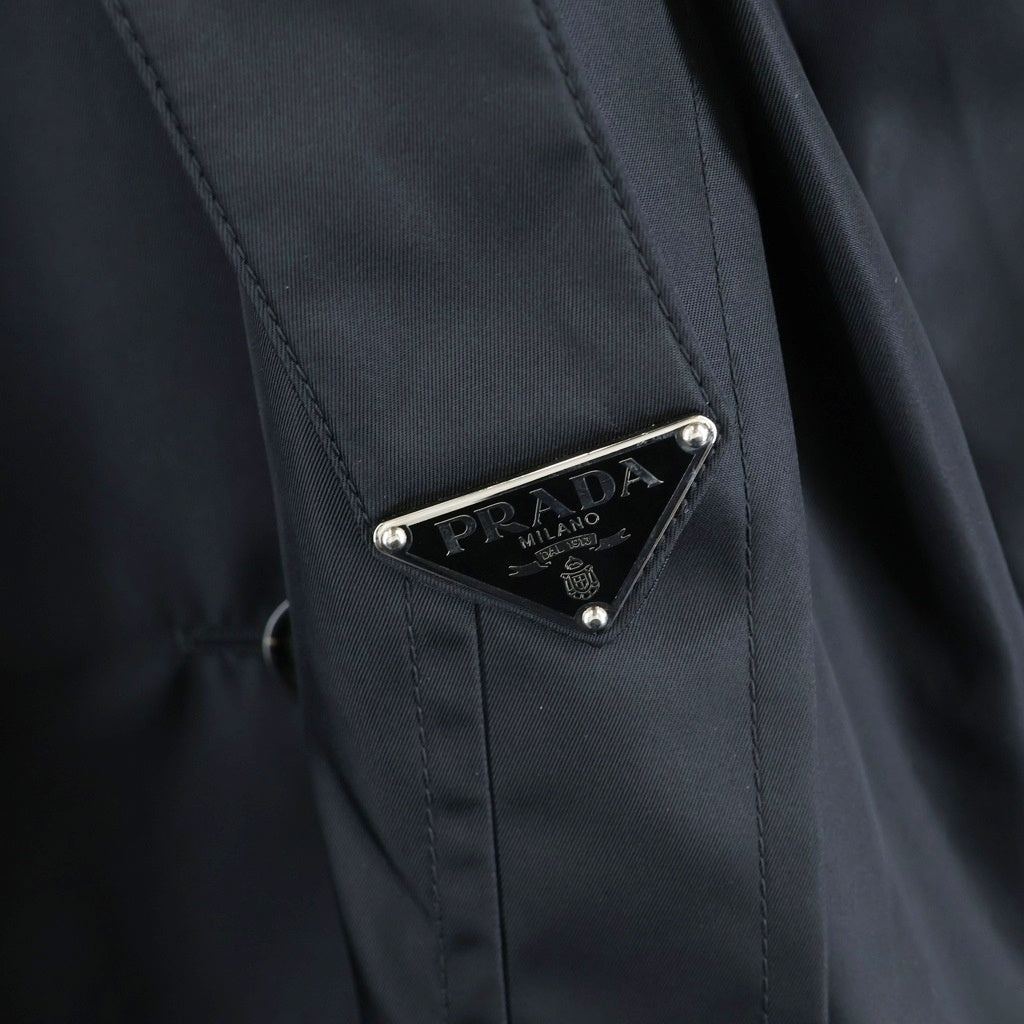 PRADA(プラダ) 24AW RE-NYLON 三角ロゴプレート リナイロン ロングコート ブラック 292107 S231 1WQ8 レディース
