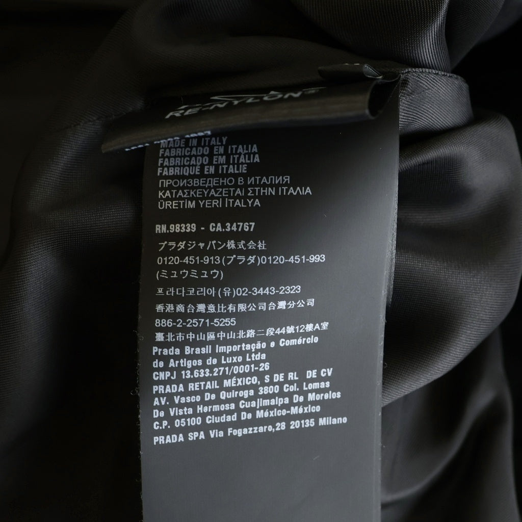 PRADA(プラダ) 24AW RE-NYLON 三角ロゴプレート リナイロン ロングコート ブラック 292107 S231 1WQ8 レディース