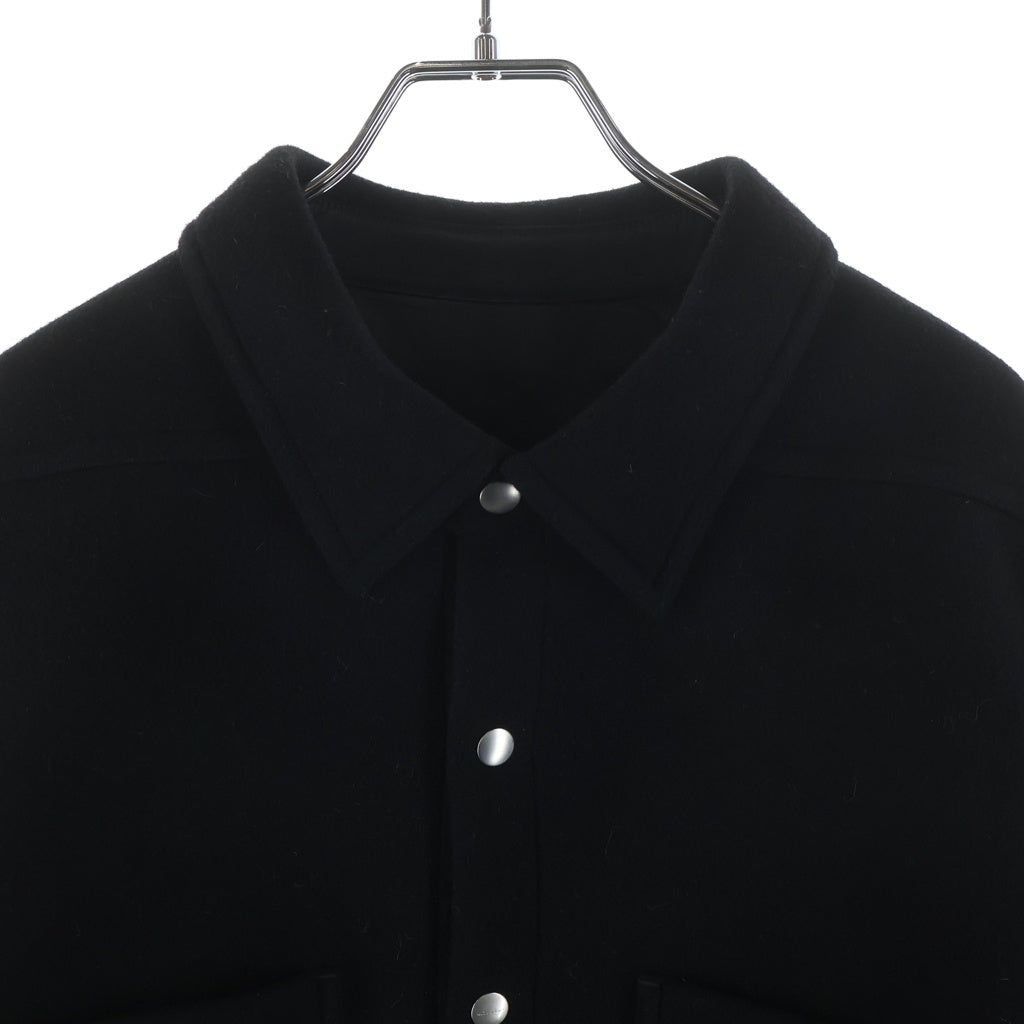 Rick Owens(リックオウエンス) 25AW OUTERSHIRT ウール アウターシャツ ブラック RU02E1744-WSF