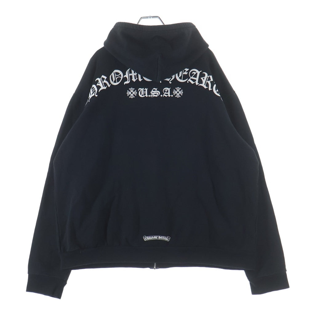 CHROME HEARTS(クロムハーツ) SWTSHRT HD ZIP Tバー ダガージップ バックアーチロゴジップパーカー ブラック