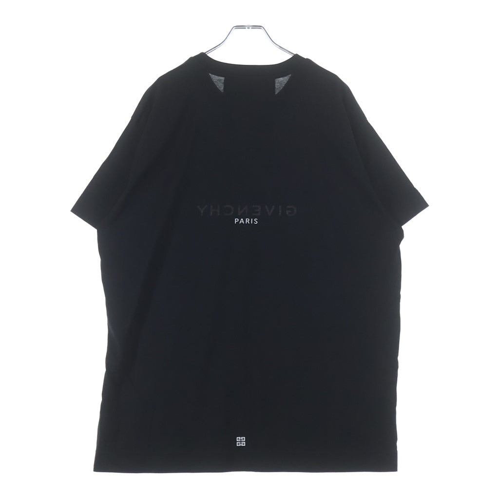 GIVENCHY(ジバンシィ) リバース 両面 ロゴプリント 半袖 クルーネック Tシャツ カットソー ブラック