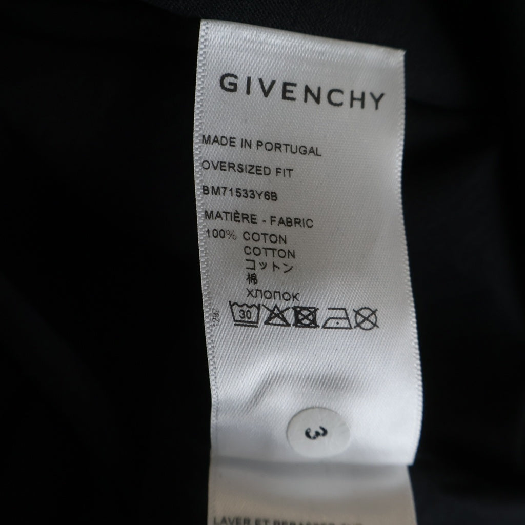 GIVENCHY(ジバンシィ) リバース 両面 ロゴプリント 半袖 クルーネック Tシャツ カットソー ブラック