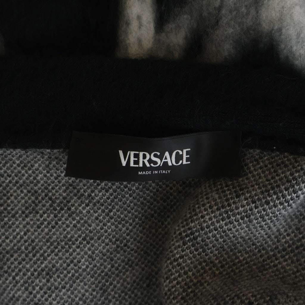VERSACE(ヴェルサーチ) Acanthus Leaves Mohair-Blend アカンサス リーフ モヘアカーディガン 総柄 ブラック 1017300 1A12243