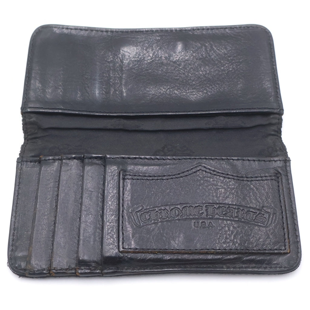CHROME HEARTS(クロムハーツ) スクロールラベル ナイロンウォレット ブラック